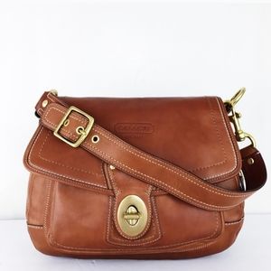 Coach British Tan Leather Shoulder Hobo Bag